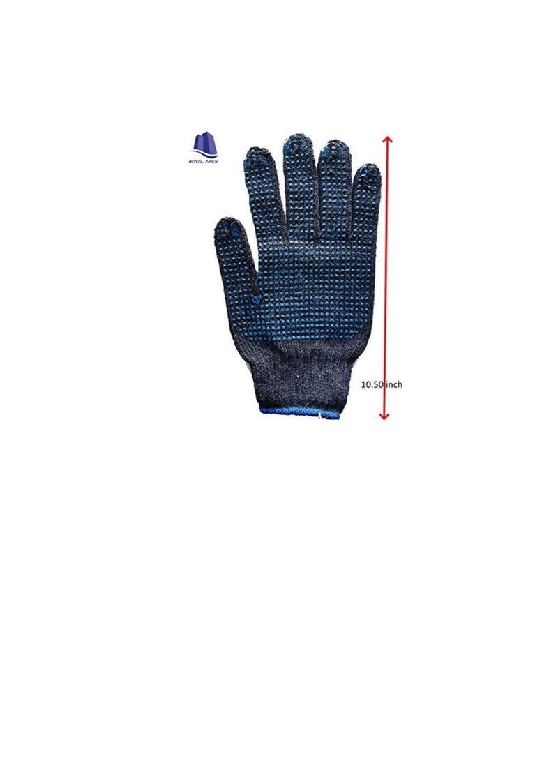 Blue dotted double sided Cotton Hand Gloves for Industrial and Indore - Image 3