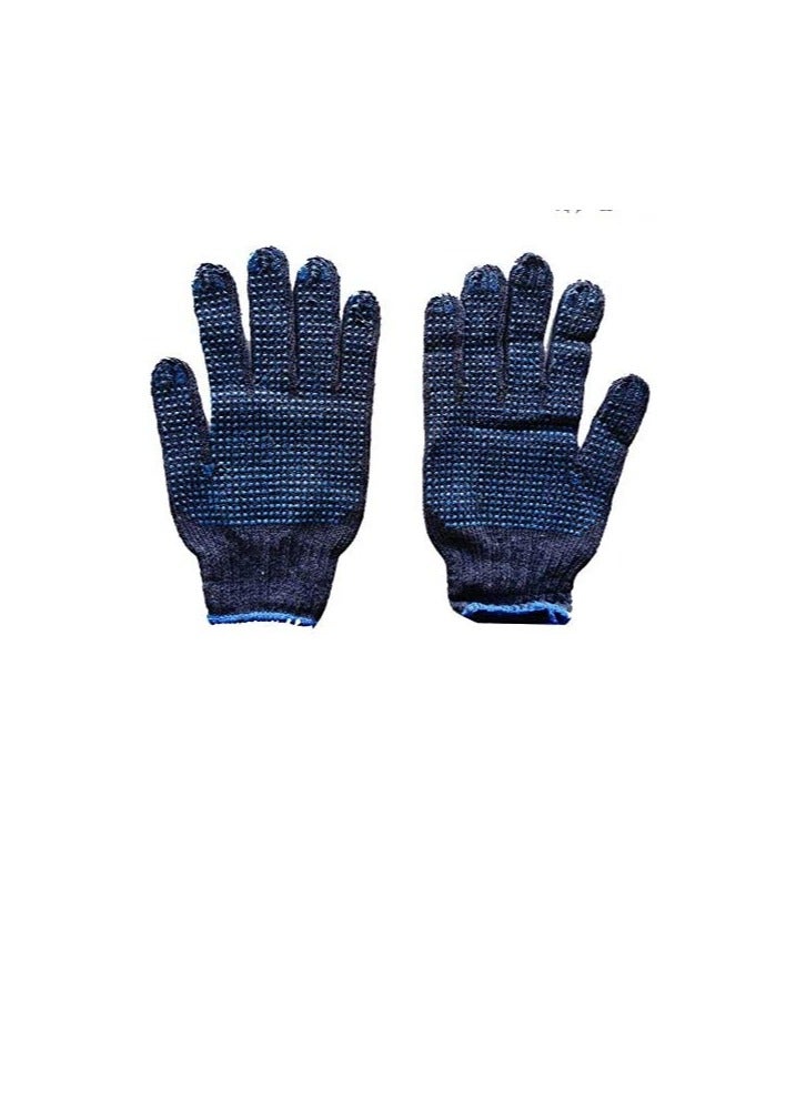 Blue dotted double sided Cotton Hand Gloves for Industrial and Indore - Image 1