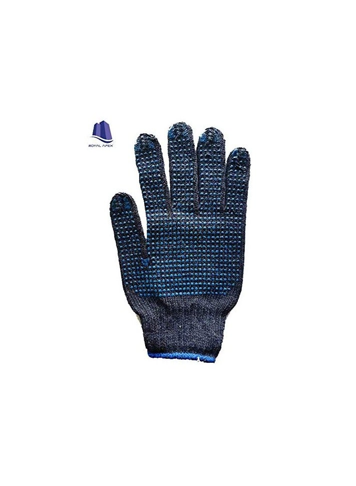 Blue dotted double sided Cotton Hand Gloves for Industrial and Indore - Image 2