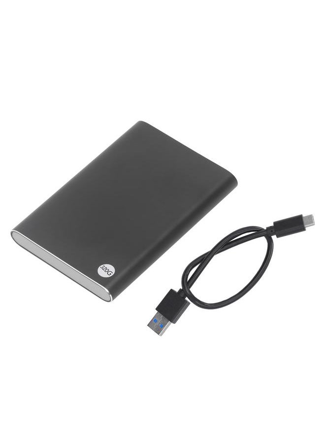 Thoraya 2.5 Inch Portable Metal External Hard Drive Type-C USB3.1 High Speed Read and Write Ultra-thin External Hard Drive for PC/Mac/Laptop/PS5/Xbox One Black 320GB  - Image 1