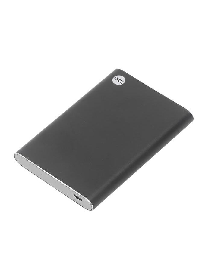 Thoraya - 2.5 Inch Portable Metal External Hard Drive Type-C USB3.1 High Speed Read and Write Ultra-thin External Hard Drive for PC/Mac/Laptop/PS5/Xbox One Black 320GB - Image 1