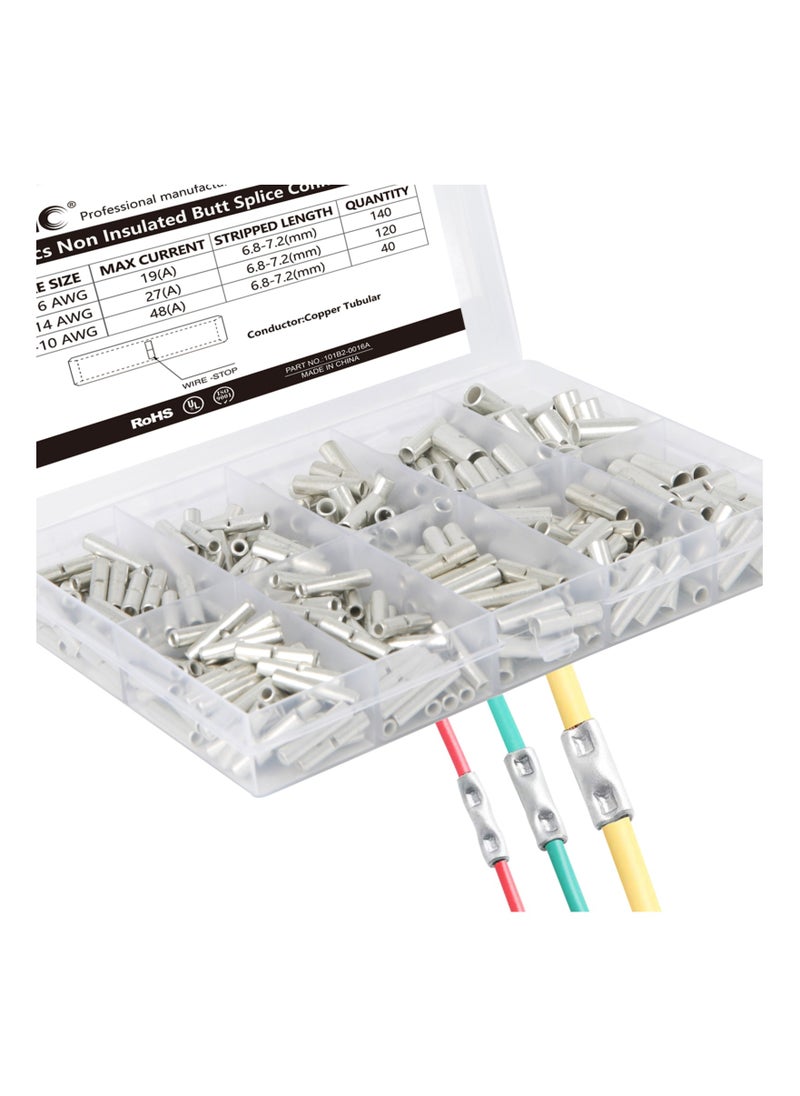 AIRIC Non Insulated Wire Splice Connectors Kit With Storage Case 300pcs