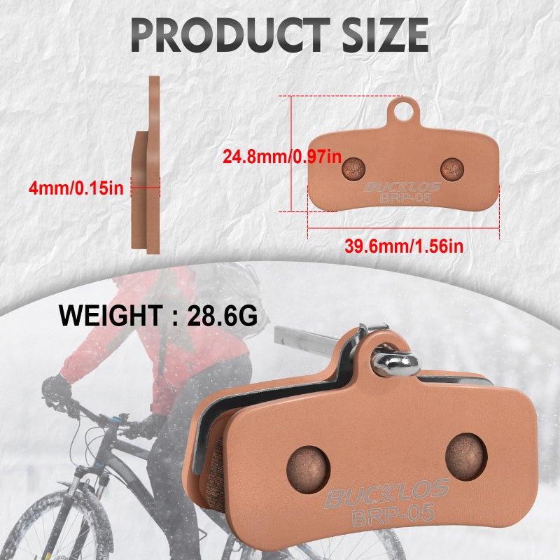 BUCKLOS 25PC Bike Disc Brake Pads - Bicycle Disk 4 Piston Pads for Shimano D02S D03S Saint Deore XT XTR SLX Zee/Tektro/TRP for Mountain Bike/Road Bike/Ebike/MTB - Image 4