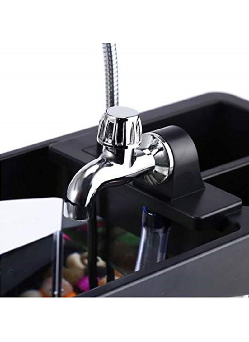 Generic Usb Mini Fish Tank Desktop Electronic Aquarium Fish Tank with Water Running Led Pump Light Calendar Clock Black  - Image 5