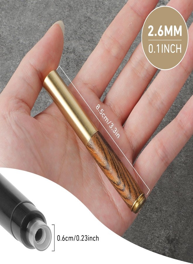 Andibro Handcrafted Wooden Fountain PenShort Paragraph (85mm) Pocket Mini Travel Fountain Pen Fancy Pens with 15 Pcs 2.6mm Black Ink Cartridges for Journaling Office School Supplies (Brown) - Image 3