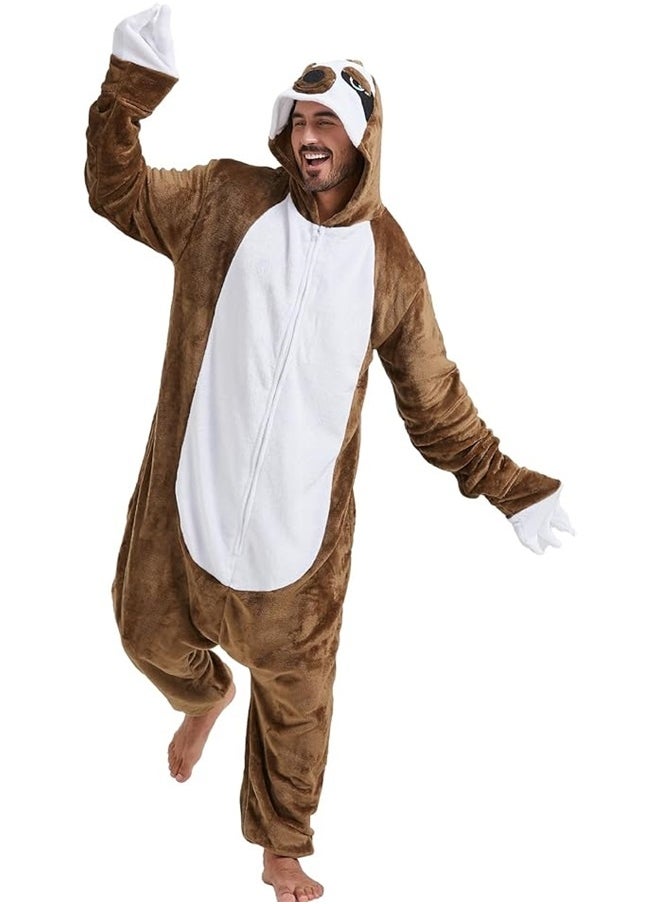 yongsheng Hooded Neck Onesie, Adult Onesie Animal Cosplay Costume One Piece Pajamas for Women and Men (M)  - Image 3