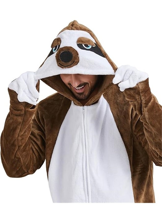 yongsheng Hooded Neck Onesie, Adult Onesie Animal Cosplay Costume One Piece Pajamas for Women and Men (M)  - Image 4