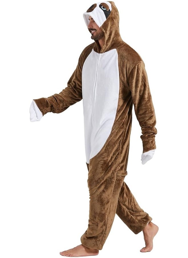 yongsheng Hooded Neck Onesie, Adult Onesie Animal Cosplay Costume One Piece Pajamas for Women and Men (M)  - Image 1