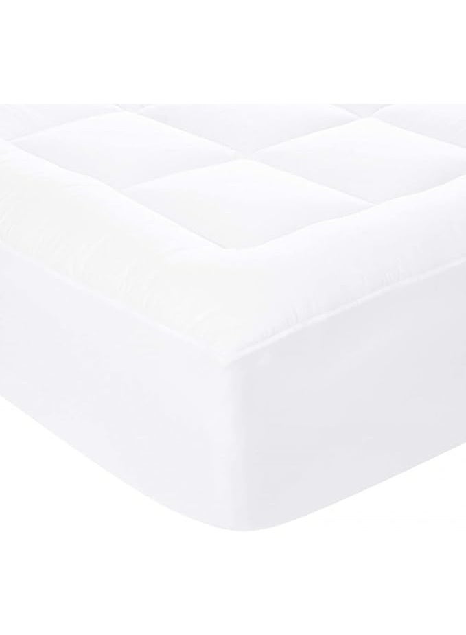 Harmony Home Down-Alternative Mattress Topper Pad – Soft & Fluffy Hypoallergenic Fiber Comfort Layer | King Size (180x200 cm) – White - Image 5