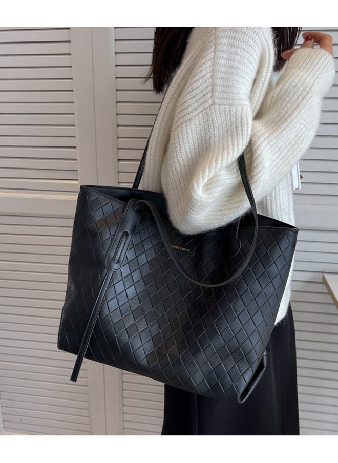 Magic Park Shoulder Tote Bag for Women Black Tote Bags Large Capacity Crossbody Bag  - Image 1