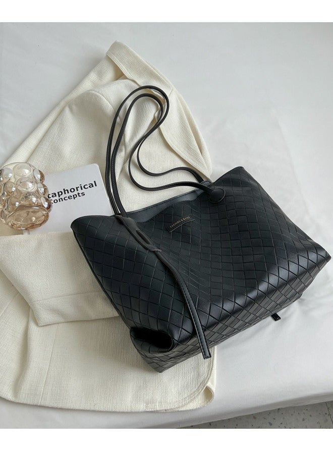 Magic Park Shoulder Tote Bag for Women Black Tote Bags Large Capacity Crossbody Bag  - Image 3