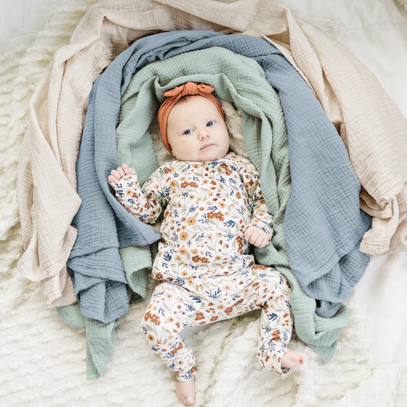 Konssy 3 Pack Muslin Swaddle Blankets for Unisex, Newborn Receiving Blanket, Large 47 x 47 inches, Soft Breathable Muslin Baby Swaddles for Boys  Girls - Image 2