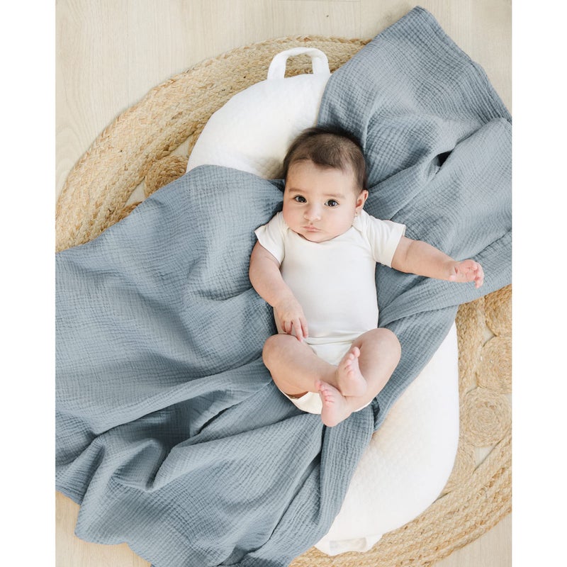 Konssy 3 Pack Muslin Swaddle Blankets for Unisex, Newborn Receiving Blanket, Large 47 x 47 inches, Soft Breathable Muslin Baby Swaddles for Boys  Girls - Image 4