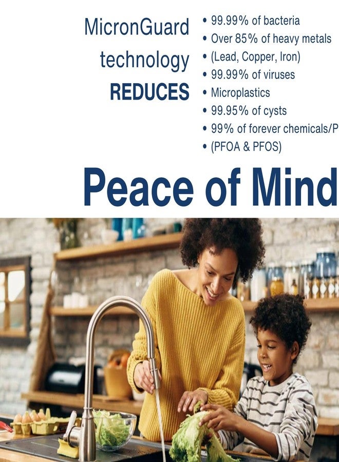 Campbell مجموعة فلتر تحت الحوض Campbell Ultrafiltration+ - صنع في الولايات المتحدة الأمريكية - تدفق عالي: 2.2 جالون في الدقيقة. يزيل حتى 99% من أكثر من 1,000 ملوث ضار بما في ذلك: PFAS، PFOA، وPFAS - معتمد من NSF 42/53 - Image 3