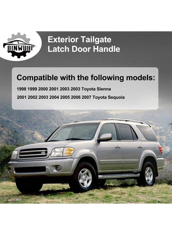 BINWUHI Tailgate Liftgate Handle Rear Hatch Latch Door Handle Compatible with 1998-2003 Toyota Sienna, 2001-2007 Toyota Sequoia, Replaces OE 69090-08010, 69090-0C080, 79600 - Image 5