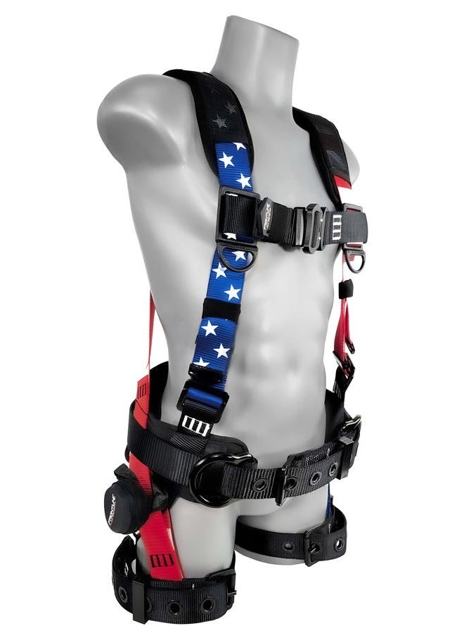 FRONTLINE FALL PROTECTION 110CTB-AM-ML Combat™ Lite Camouflage Body Harness (Size:ML) | Suspension Trauma Straps|Amerian Flag Style| OSHA & ANSI Compliant - Image 3