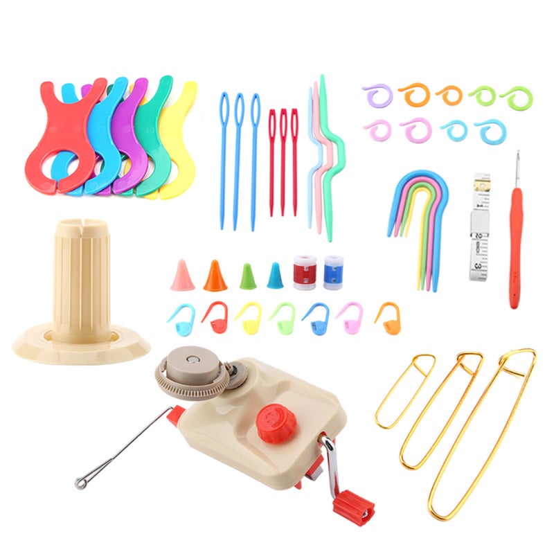 Knitting Wool Winder Kit with Winder Pin Counter Inch Meter Weaving Tool Set - Image 5