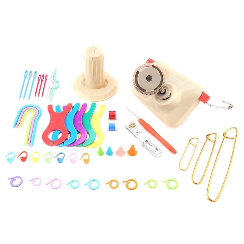 Knitting Wool Winder Kit with Winder Pin Counter Inch Meter Weaving Tool Set - Image 1