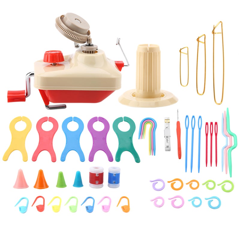 Knitting Wool Winder Kit with Winder Pin Counter Inch Meter Weaving Tool Set - Image 2