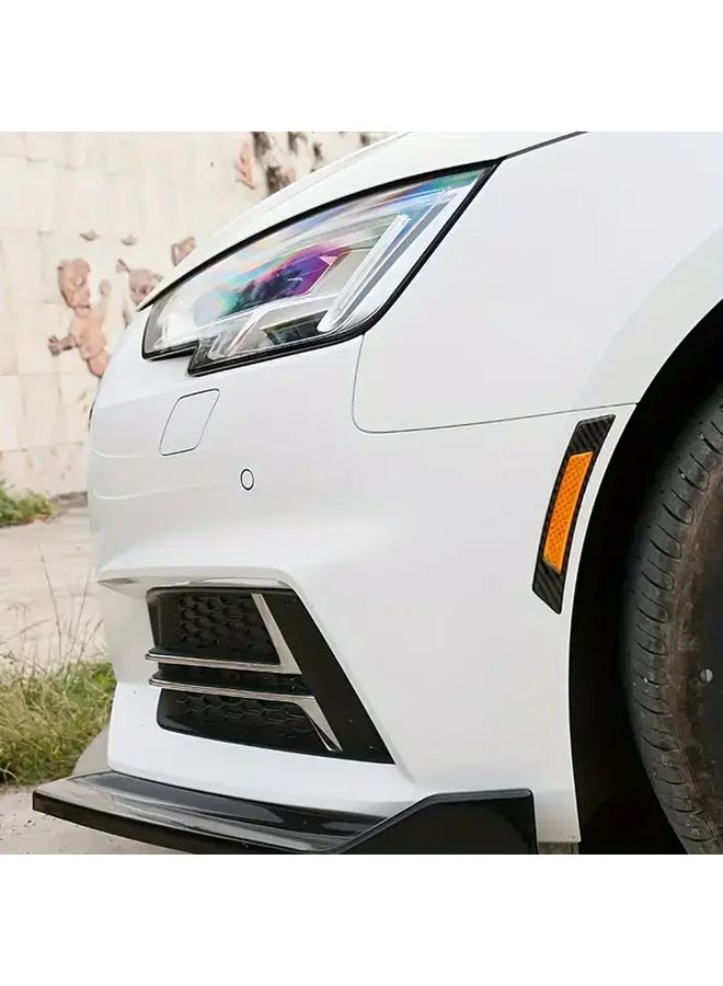 2pcs White Car Reflective Stickers Scratch Resistant Durable Rubber Easy Application for Bumper Protection - Image 3