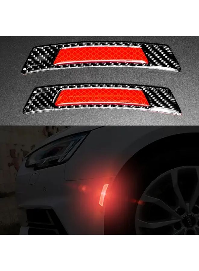 2pcs White Car Reflective Stickers Scratch Resistant Durable Rubber Easy Application for Bumper Protection - Image 1