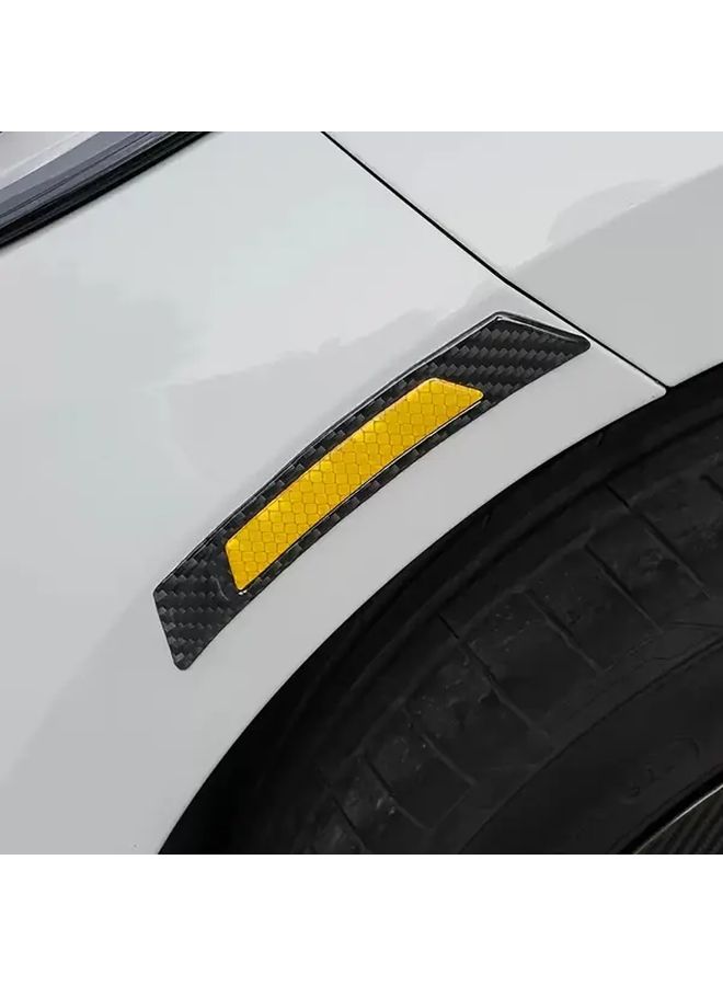 2pcs White Car Reflective Stickers Scratch Resistant Durable Rubber Easy Application for Bumper Protection - Image 4