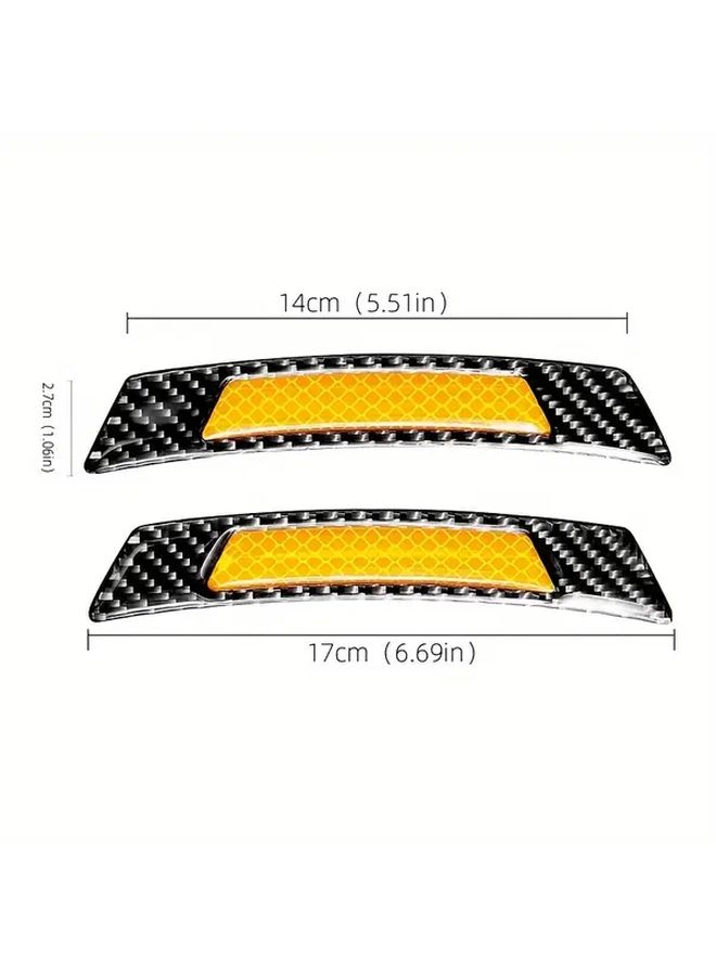 2pcs White Car Reflective Stickers Scratch Resistant Durable Rubber Easy Application for Bumper Protection - Image 2