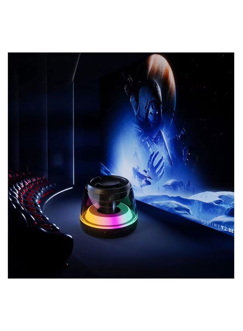 Portable Wireless Bluetooth Speaker with Magnetic Base, RGB Lighting, USB Rechargeable 600mAh Battery, Phone Holder, TWS Pairing, Compact Stereo Speaker for Gaming & Music  - Image 5