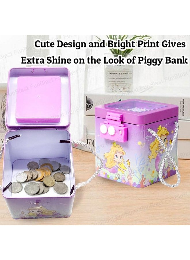 FunBlast Piggy Bank Mermaid Coin Box For Girls,Classic Money Bank With Password,Piggy Bank For Kids,Money Box For Kids,Coin Box With Password,Kids Coin Box For Girls,Best Return Gifts For Kids-Pink - Image 3