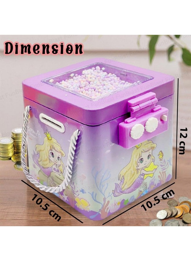 FunBlast Piggy Bank Mermaid Coin Box For Girls,Classic Money Bank With Password,Piggy Bank For Kids,Money Box For Kids,Coin Box With Password,Kids Coin Box For Girls,Best Return Gifts For Kids-Pink - Image 2