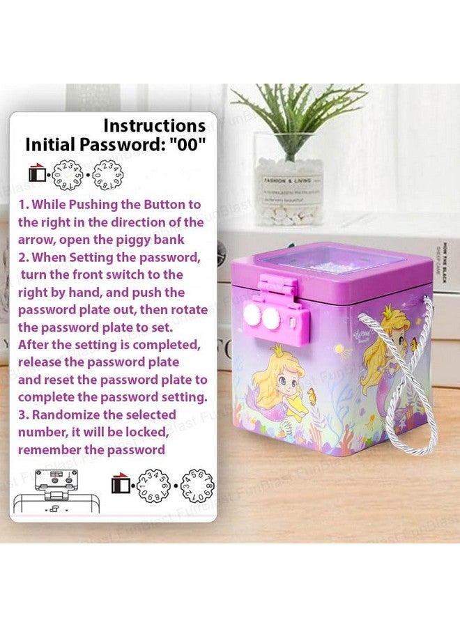 FunBlast Piggy Bank Mermaid Coin Box For Girls,Classic Money Bank With Password,Piggy Bank For Kids,Money Box For Kids,Coin Box With Password,Kids Coin Box For Girls,Best Return Gifts For Kids-Pink - Image 4