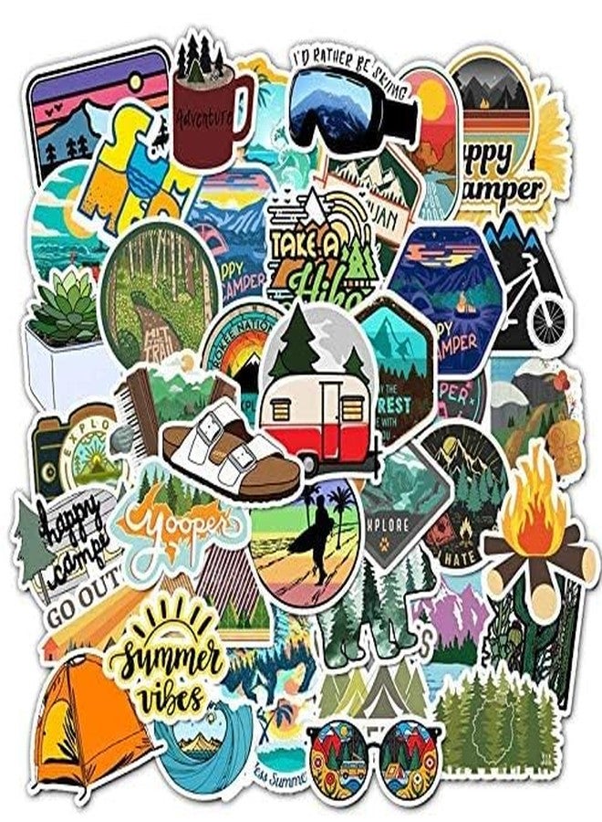 iDream Camping Landscape Outdoor Winter Adventure Climbing Travel Waterproof Vinyl DIY Sticker (Set of 50) - 3 to 5 cm, Durable, Ideal for Laptops, Gear and More - Image 4
