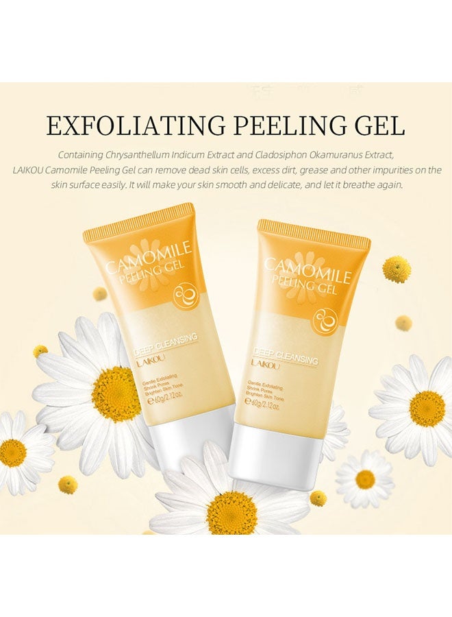 Laikou Camomile Peeling Gel ,Deep Cleansing Moisturizing Smoothing Gentle Exfoliating Remove Dirt Tighten Pores Improving Face Skin 60g - Image 3