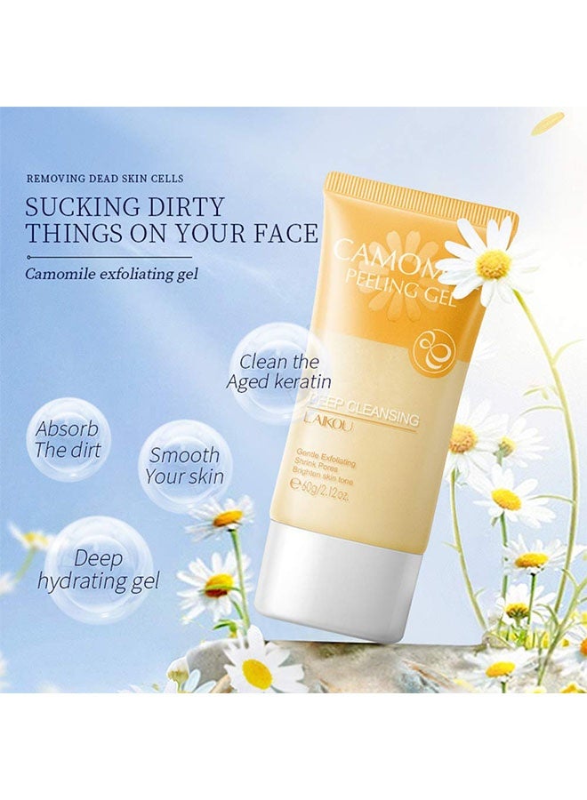 Laikou Camomile Peeling Gel ,Deep Cleansing Moisturizing Smoothing Gentle Exfoliating Remove Dirt Tighten Pores Improving Face Skin 60g - Image 4