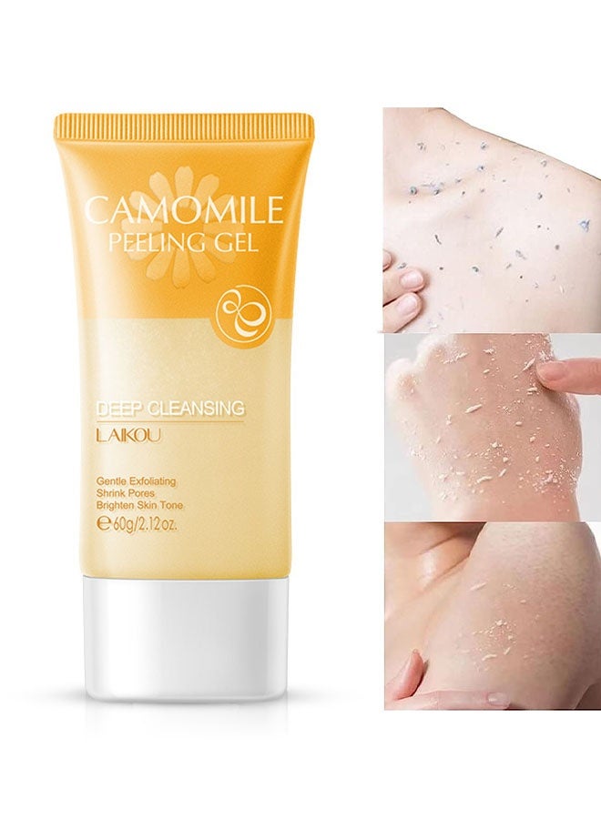 Laikou Camomile Peeling Gel ,Deep Cleansing Moisturizing Smoothing Gentle Exfoliating Remove Dirt Tighten Pores Improving Face Skin 60g - Image 1