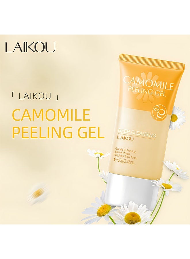 Laikou Camomile Peeling Gel ,Deep Cleansing Moisturizing Smoothing Gentle Exfoliating Remove Dirt Tighten Pores Improving Face Skin 60g - Image 2