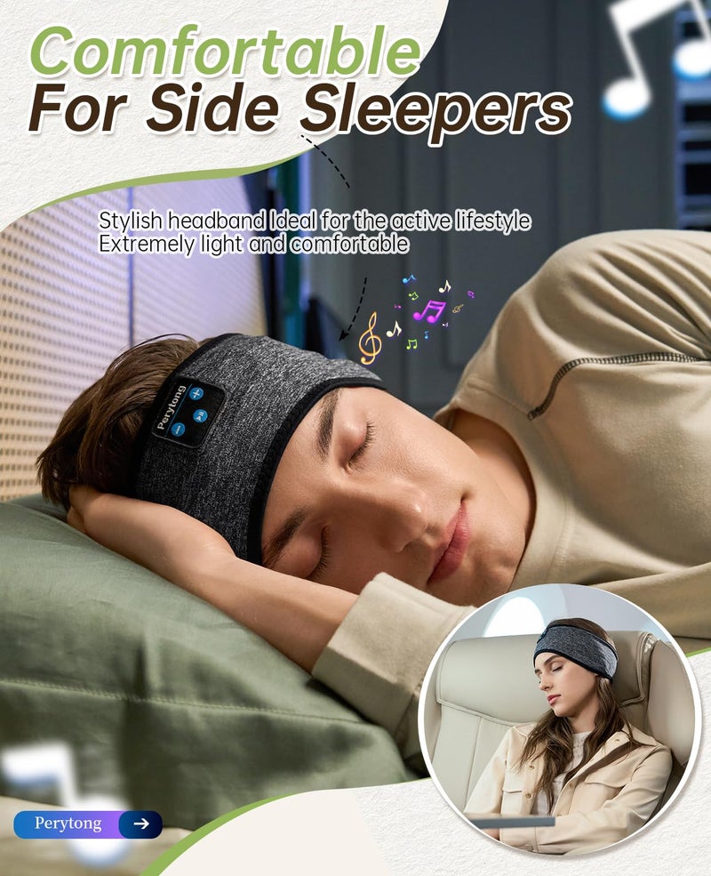 Perytong Bluetooth Sleep Headphones Headband - Soft Elastic Comfortable Headband, Gifts for Men, Women, Teenagers - Image 3
