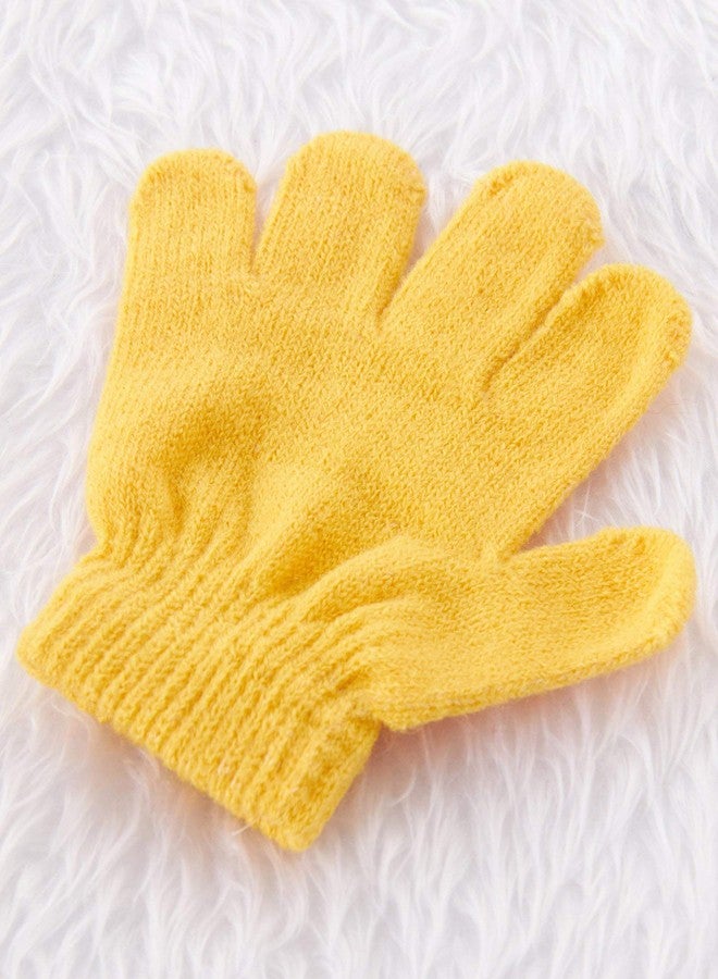 V3E طقم قبعة وشال محبوك V3E للأطفال الصغار من الأولاد والبنات شتوي بوم بوم وقبعة وقفازات مع دافئ للرقبة (أصفر)-(0-3 سنوات) - Image 2