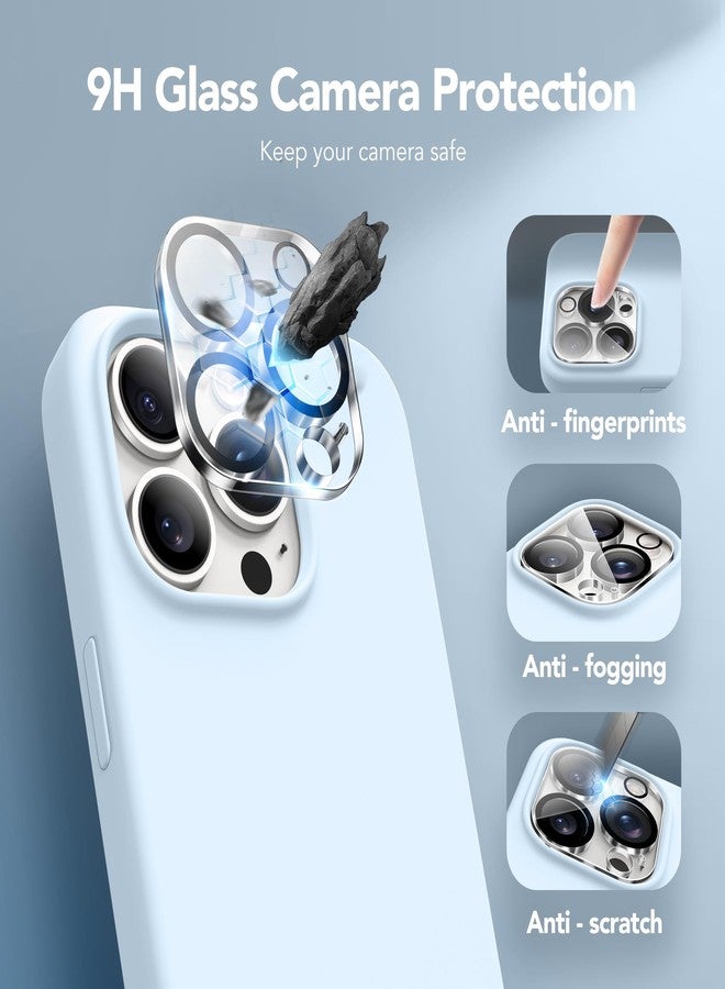 GONEZ for iPhone 14 Pro Max Case Silicone, Compatible with MagSafe, with Screen Protector + Camera Lens Protector, Liquid Silicone Shockproof Protective Phone 14 ProMax Case 6.7", Blue - Image 5