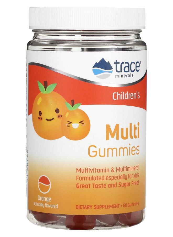 Trace Minerals جواهر متعددة للأطفال بنكهة البرتقال 60 جواهر
