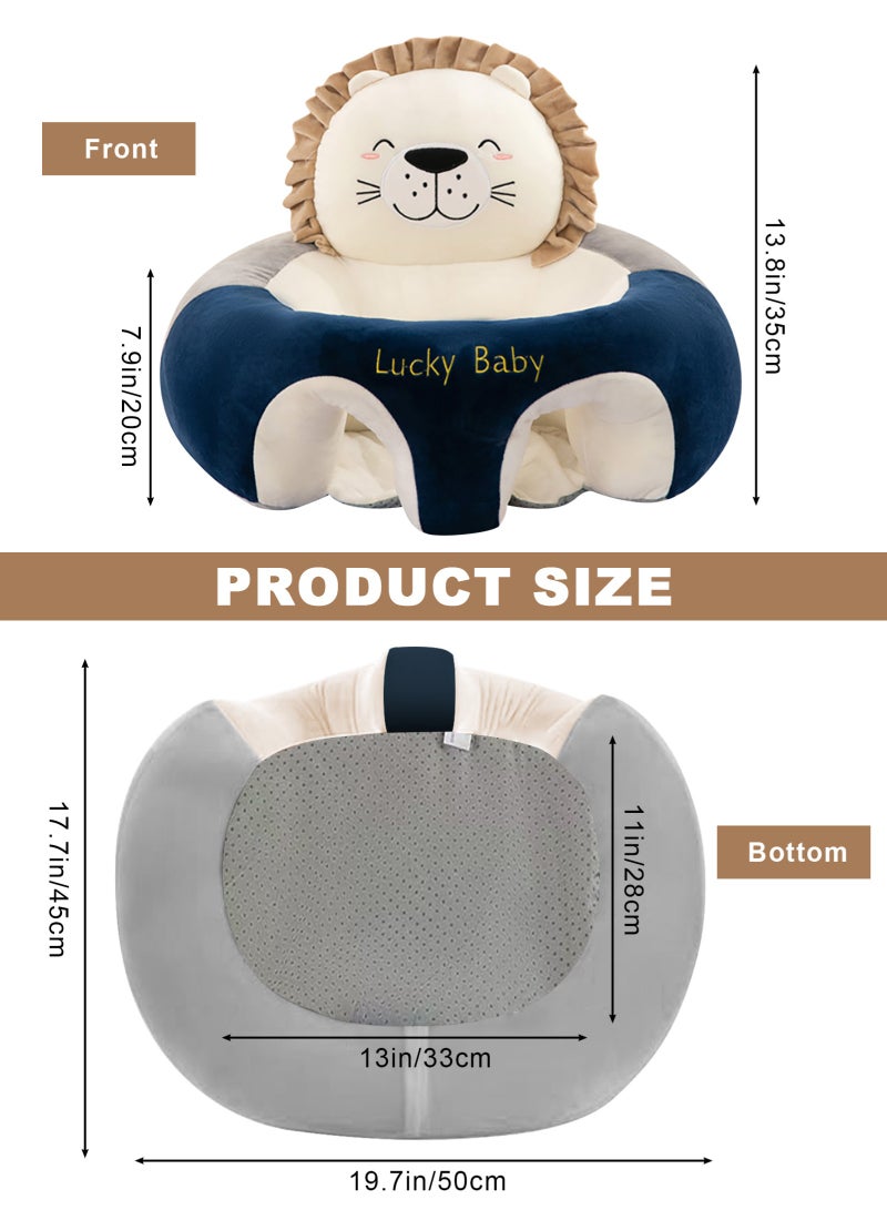 أوربازار أريكة للأطفال، كرسي تعلم الجلوس، مقعد دعم للأطفال، وسادة واقية، وسادة مخملية، كرسي جلوس للأطفال، مقعد دعم للأطفال، مقاعد مخملية للأطفال الصغار (أسد محوّر) - Image 2