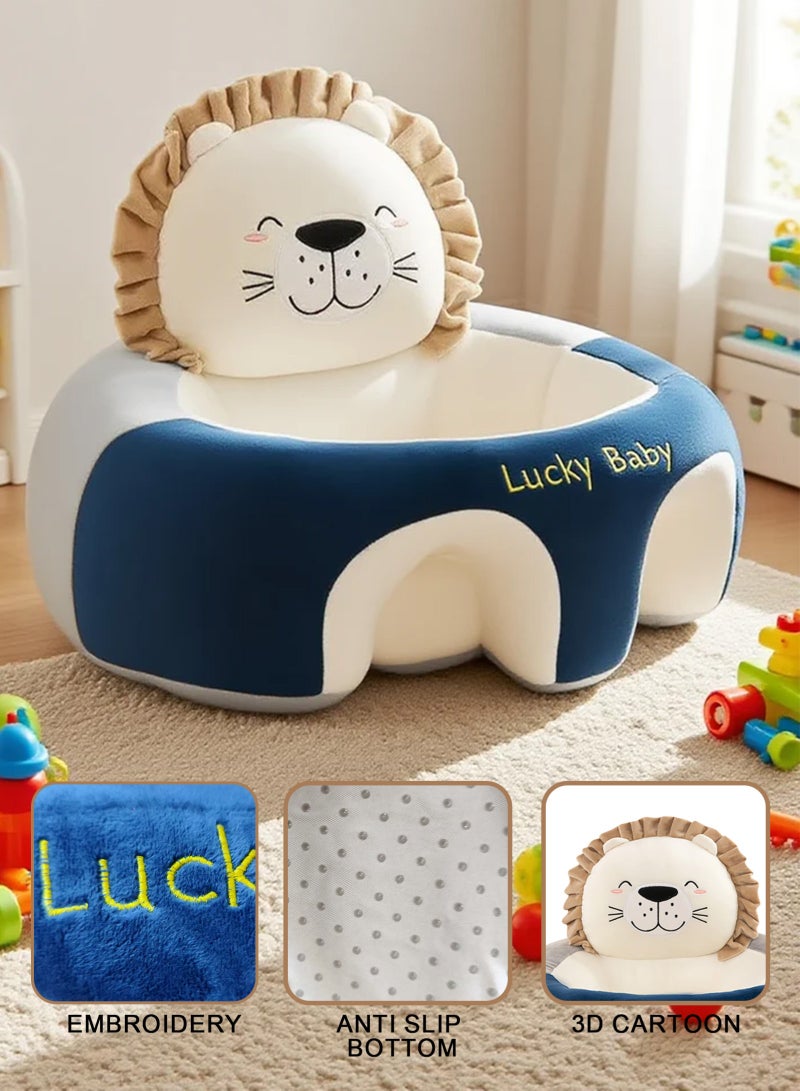 أوربازار أريكة للأطفال، كرسي تعلم الجلوس، مقعد دعم للأطفال، وسادة واقية، وسادة مخملية، كرسي جلوس للأطفال، مقعد دعم للأطفال، مقاعد مخملية للأطفال الصغار (أسد محوّر) - Image 5