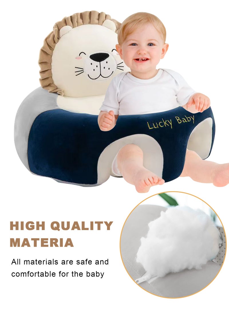 أوربازار أريكة للأطفال، كرسي تعلم الجلوس، مقعد دعم للأطفال، وسادة واقية، وسادة مخملية، كرسي جلوس للأطفال، مقعد دعم للأطفال، مقاعد مخملية للأطفال الصغار (أسد محوّر) - Image 3