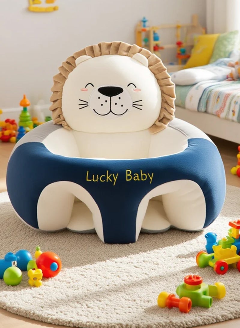 أوربازار أريكة للأطفال، كرسي تعلم الجلوس، مقعد دعم للأطفال، وسادة واقية، وسادة مخملية، كرسي جلوس للأطفال، مقعد دعم للأطفال، مقاعد مخملية للأطفال الصغار (أسد محوّر) - Image 4