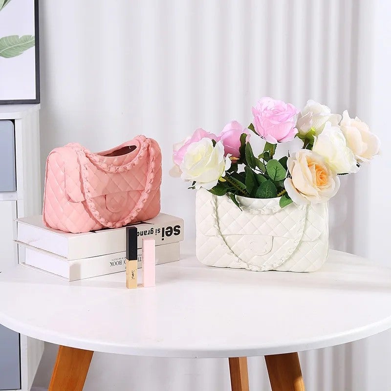 Y&D Hot Selling Luxury Modern Art Deco Handbag Sculpture Vase - Resin Crafts Bag-Shaped Novelty Vase Gift for Wedding Home Decor - Image 5