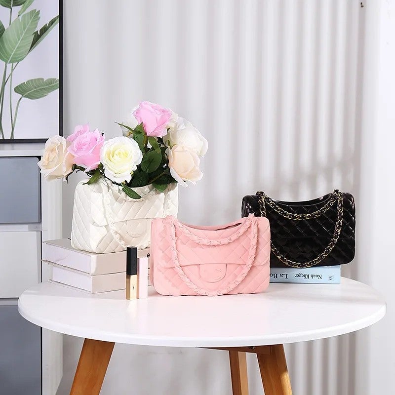 Y&D Hot Selling Luxury Modern Art Deco Handbag Sculpture Vase - Resin Crafts Bag-Shaped Novelty Vase Gift for Wedding Home Decor - Image 4