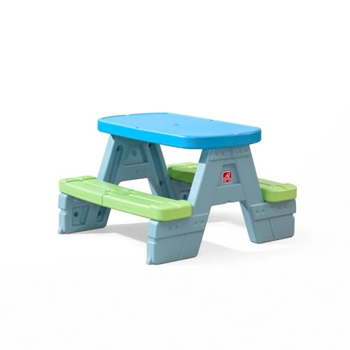 Step2 Sun Shade Kids Picnic Table with Removeable Umbrella IndoorOutdoor Toys Fits 4 Children Made of Durable Plastic For Toddlers 154 Years Old - Image 1