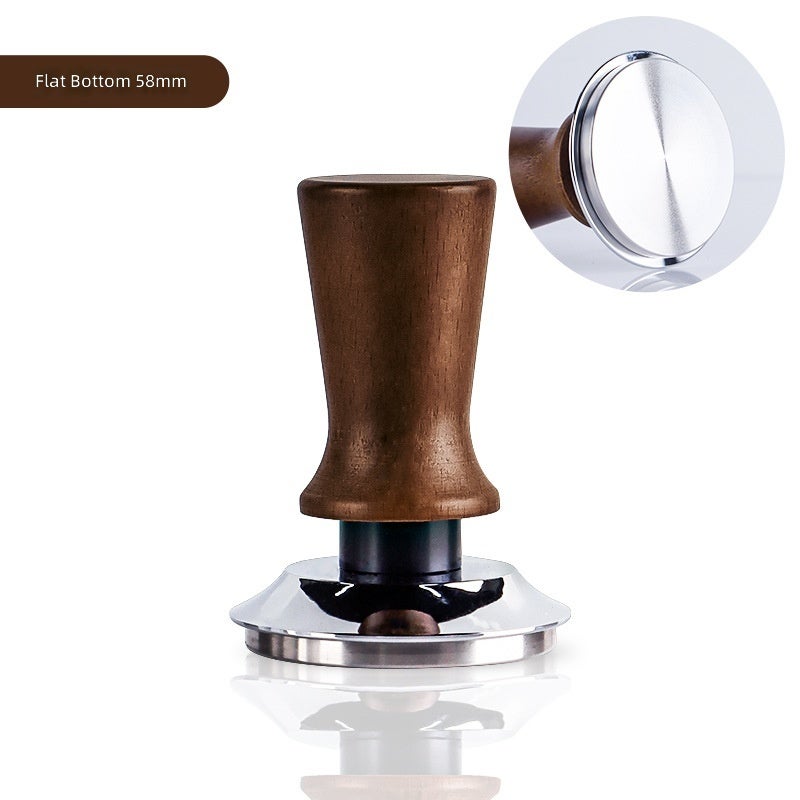 WU Stainless Steel Coffee Tamper with Solid Wood Handle - Professional Espresso Tool - Image 1
