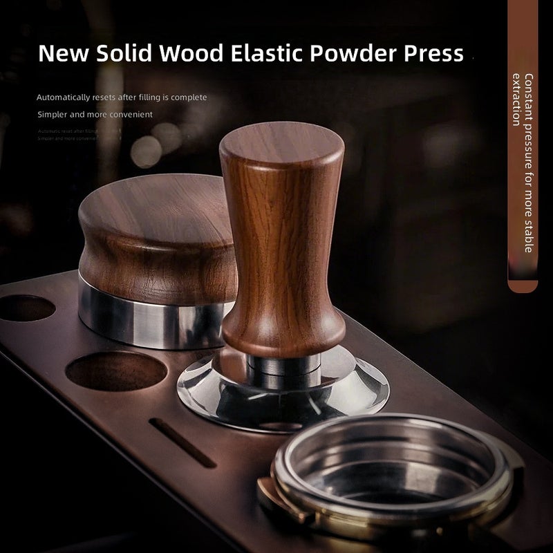 WU Stainless Steel Coffee Tamper with Solid Wood Handle - Professional Espresso Tool - Image 4