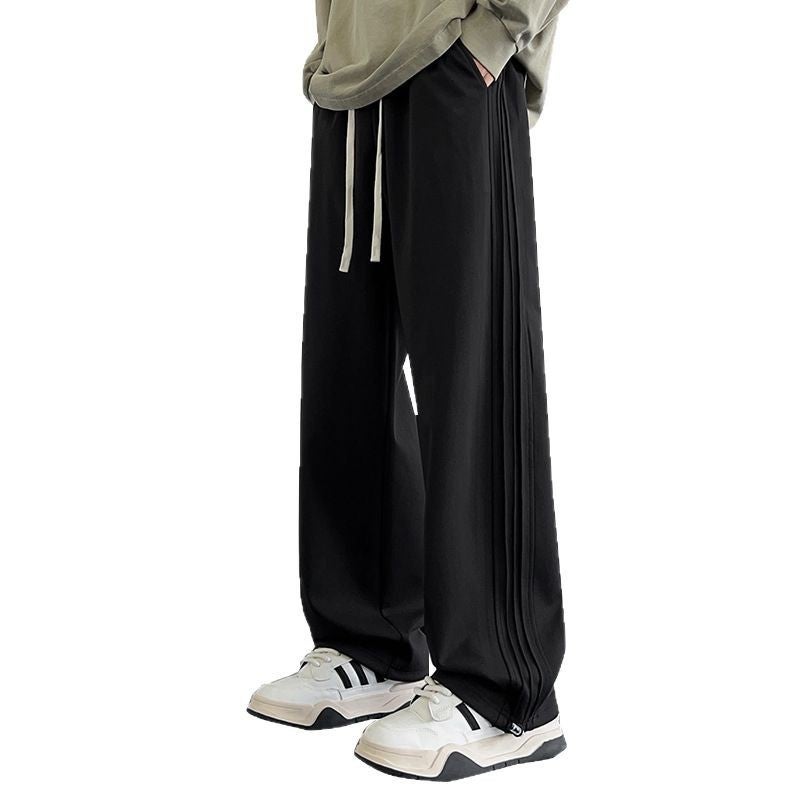 Simple Fashion Style High Street Wear Casual Floor-Length Pants Trend Versatile Anti-Wrinkle White Dark - Image 5